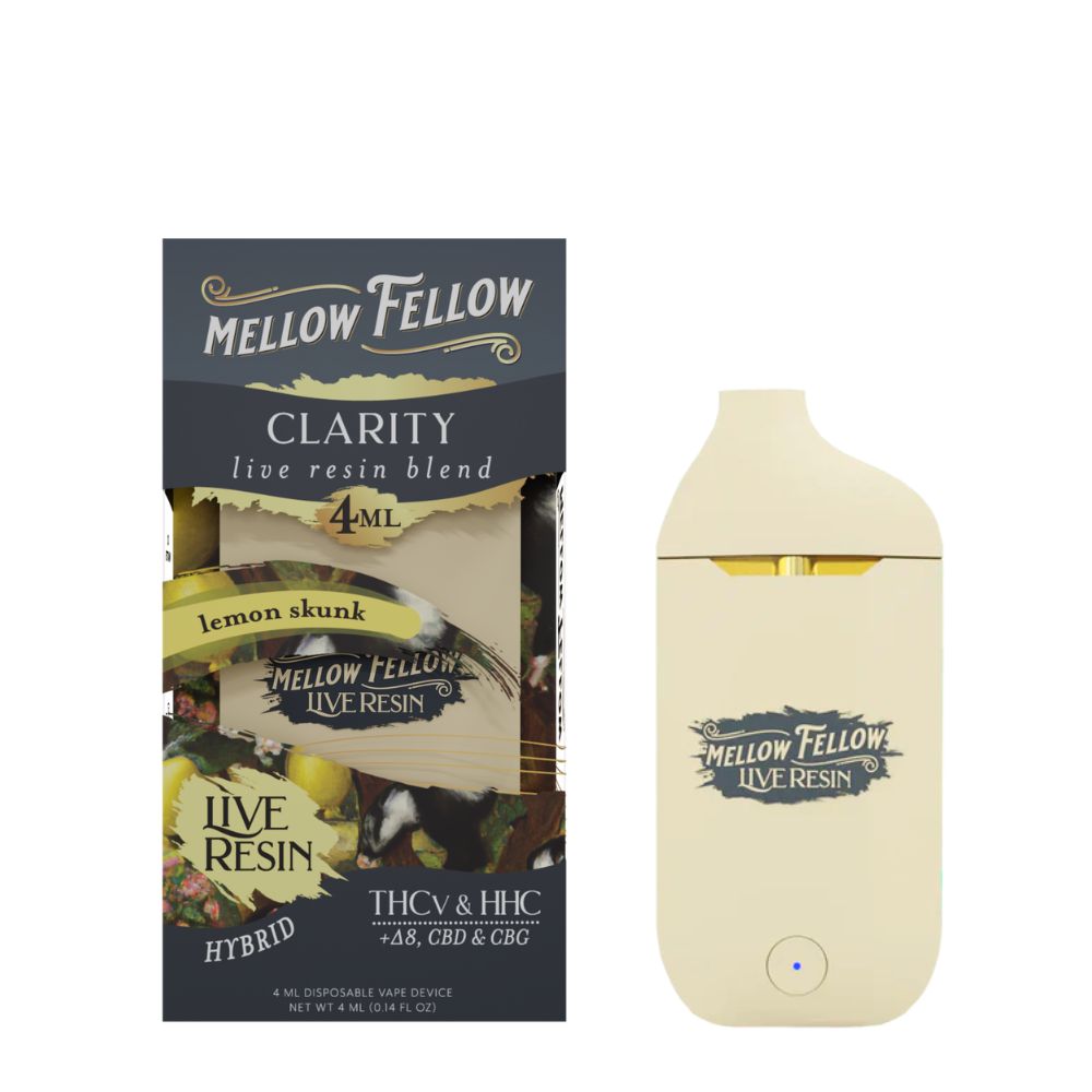 Mellow Fellow Live Resin Clarity Blend 4ml Disposable Vape Lemon Skunk Hybrid