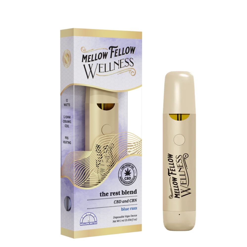 Mellow Fellow Wellness - Disposable - 1ml - Rest Blend - Blue Razz ( CBD )