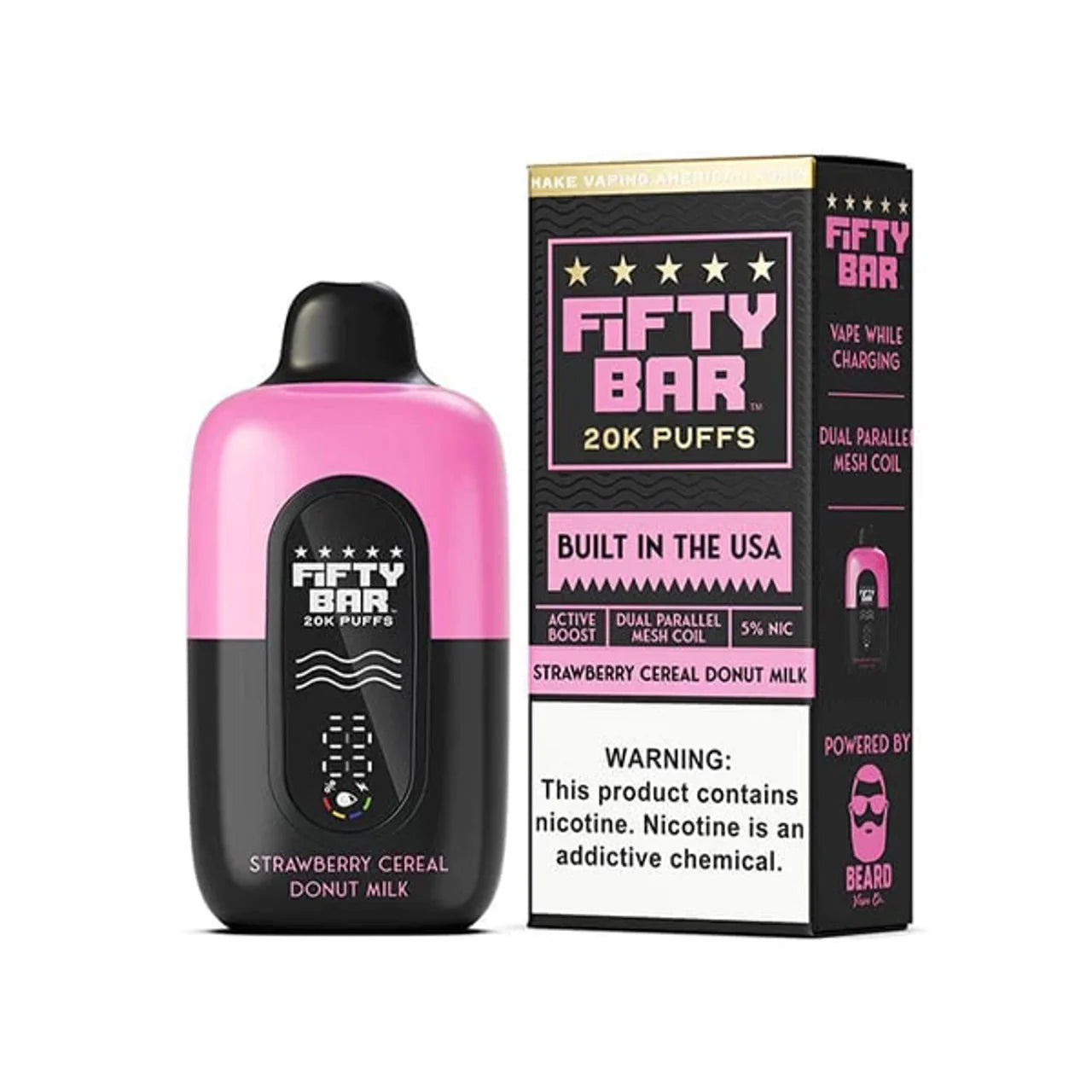 Fifty Bar 20K Puffs Strawberry Cereal Donut Milk