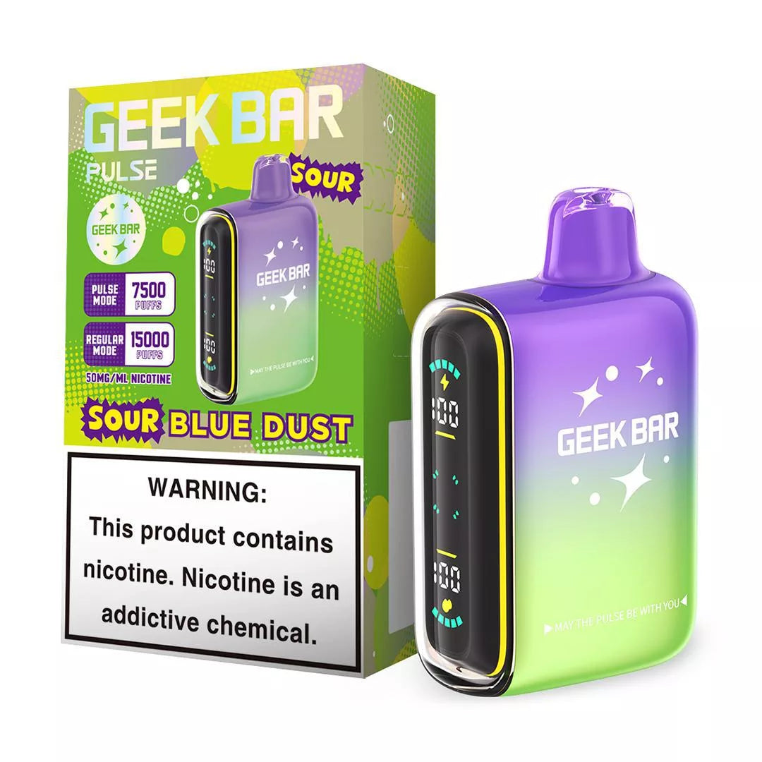 Geek Bar Pulse 15000 Puffs Vape Disposable Sour Blue Dust