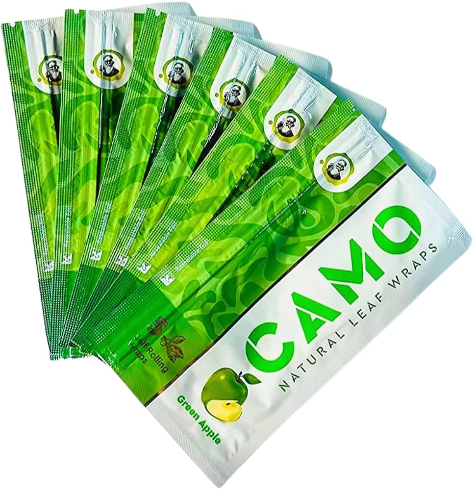 Camo Natural Leaf Wrap 5pk Green Apple