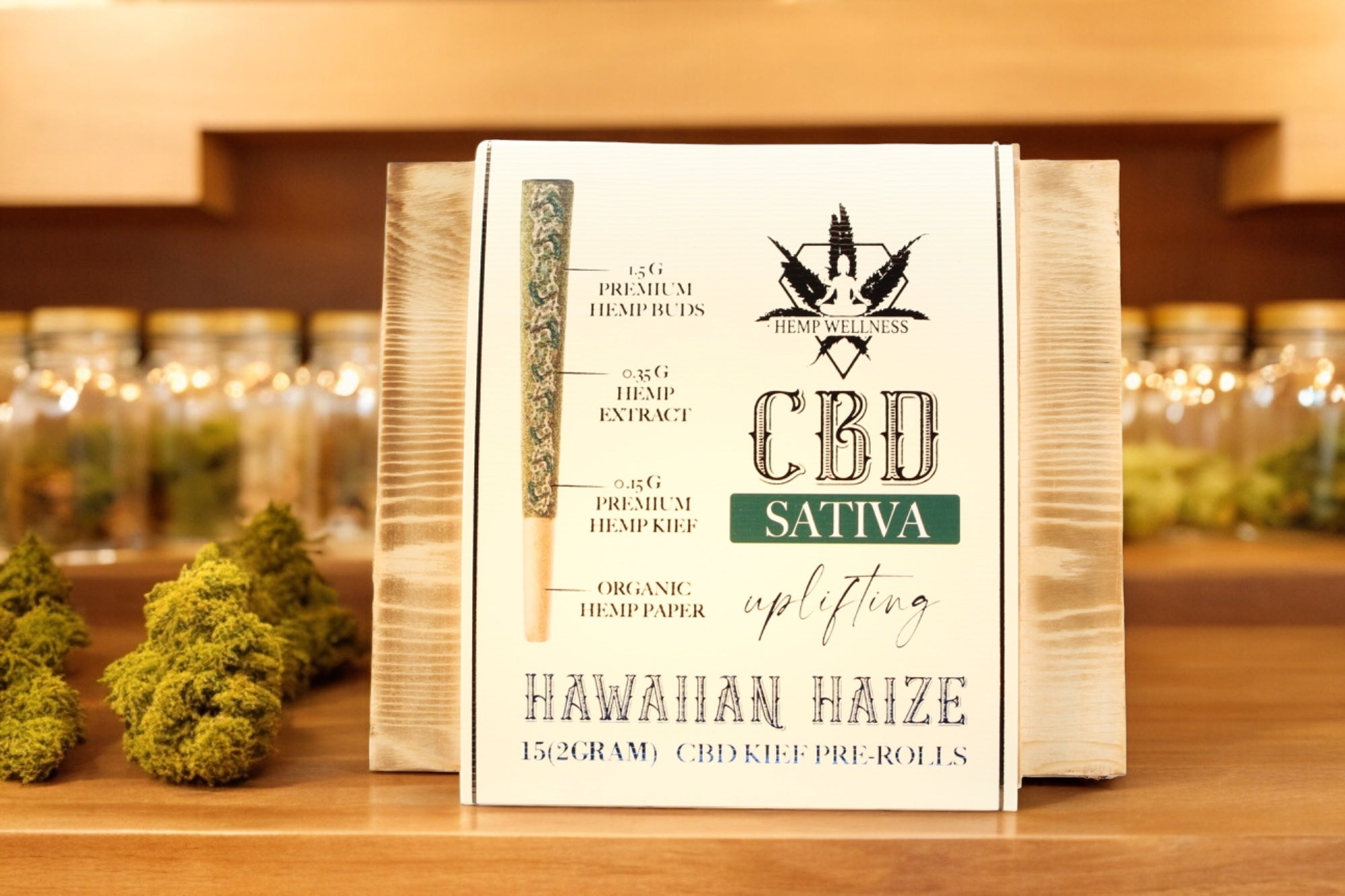 Hemp Wellness CBD 2g Kief Pre Roll Hawaiian Haze Sativa