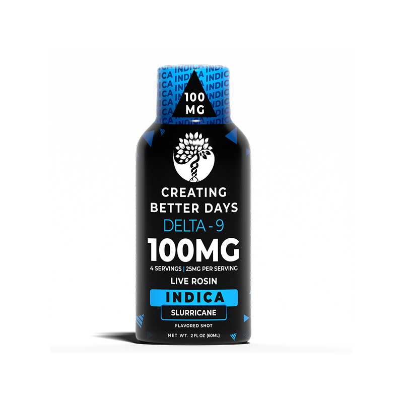 Creating Better Days 100mg Shot Delta 9 Live Rosin Slurricane Indica
