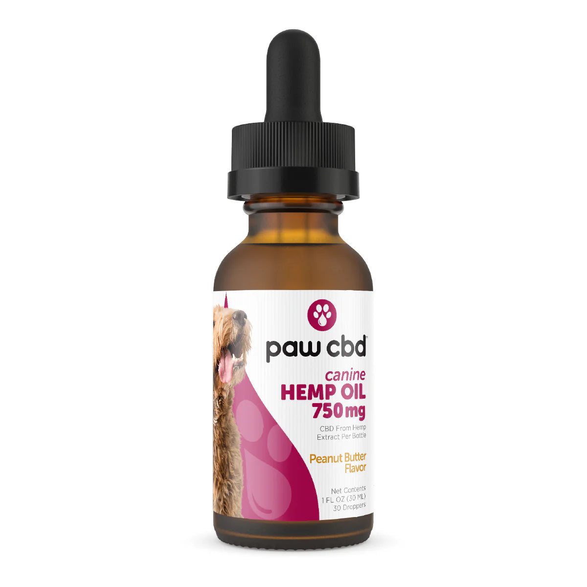 Paw CBD Broad Spectrum CBD Dog Oil Tincture BROAD SPECTRUM - PEANUT BUTTER- 750MG - 30 ML