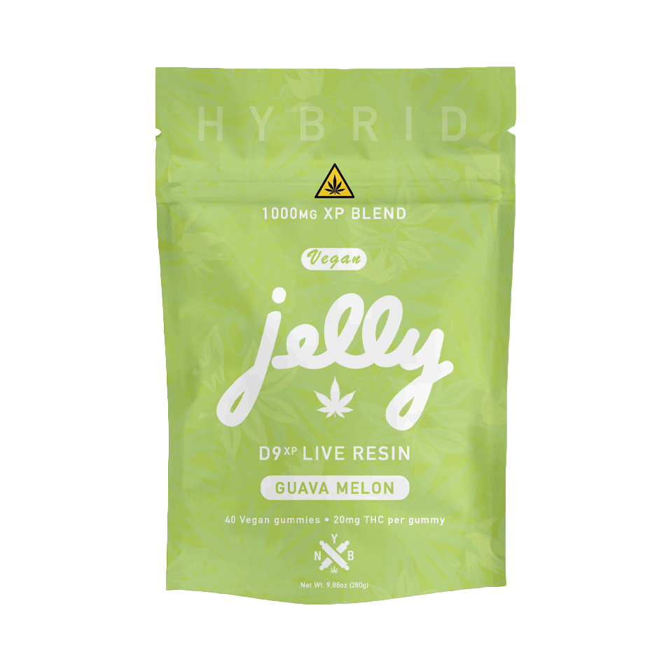 Jelly D9 Live Resin 1000mg Gummies 40ct -Guava Melon