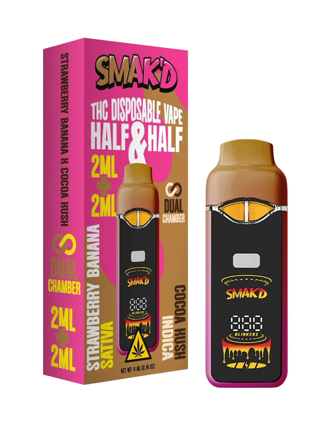 SMAK'D Half & Half - Strawberry Banana + Cocoa Kush (4ml)