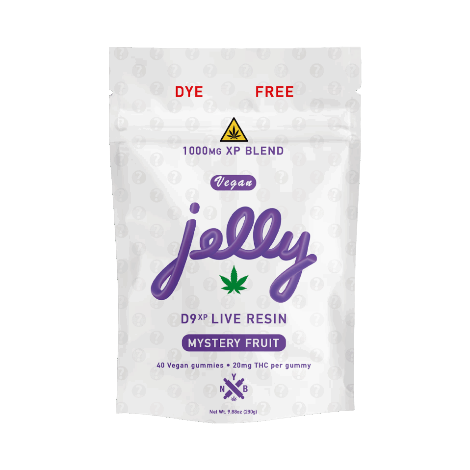 Jelly D9 Live Resin 1000mg Gummies 40ct- Mystery Fruit
