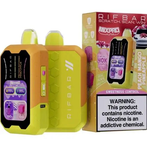 RifBar MixPro – Ice Series – Vape Disposable – 40,000 Puffs Peach Mango Pineapple