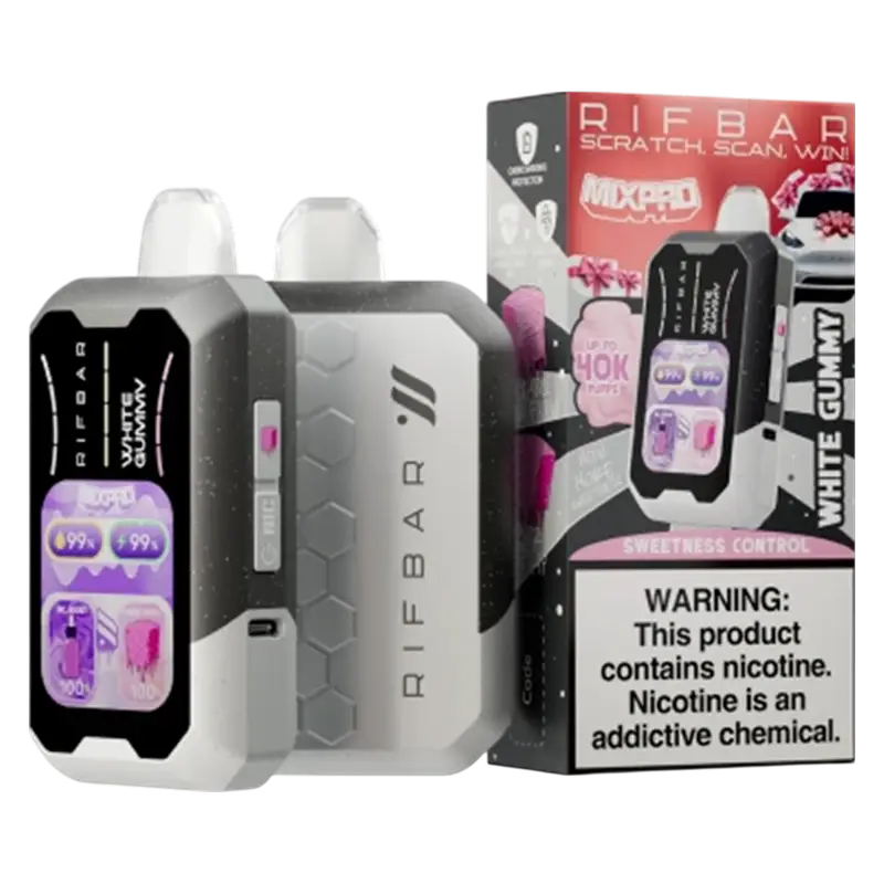 RifBar MixPro – Ice Series – Vape Disposable – 40,000 Puffs White Gummy