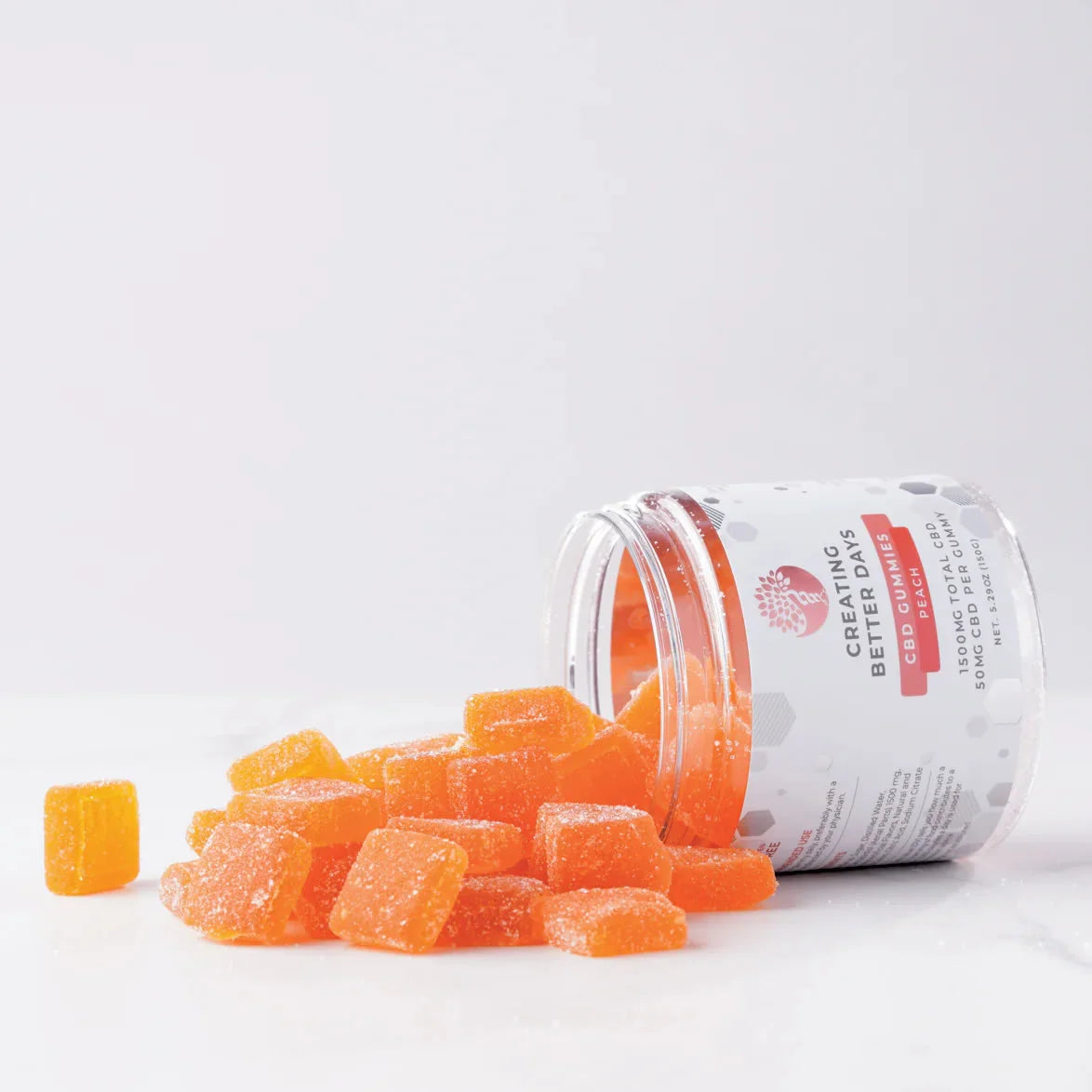 Creating Better Days CBD Gummies 1500 MG - THC Free Peach