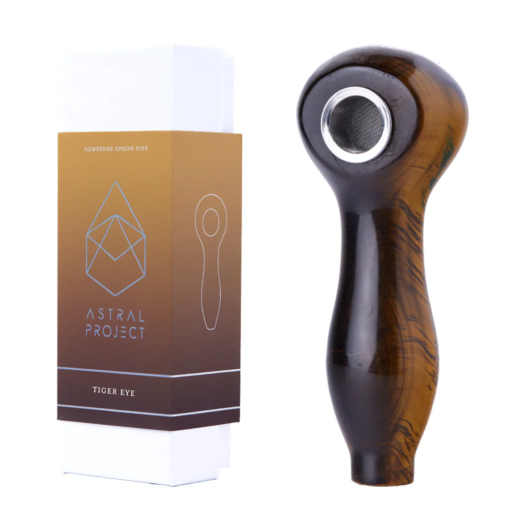 Astral Project Tiger Eye Gemstone Pipe