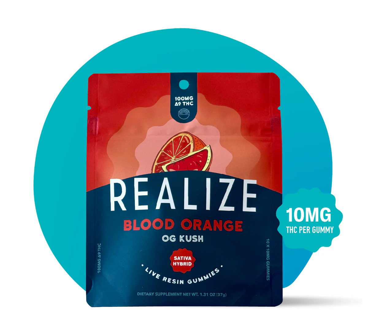 Realize - 100Mg Blood Orange (OG Kush) Gummies Hybrid