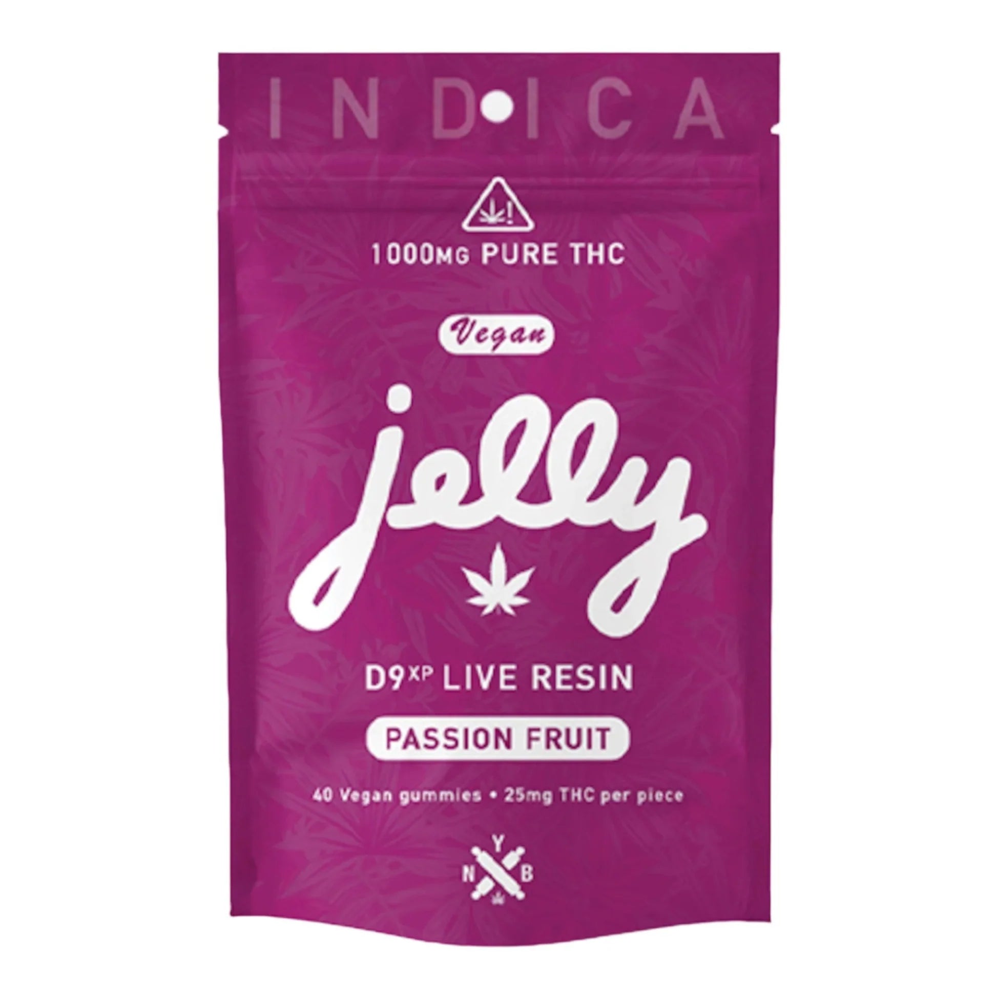 Jelly D9 Live Resin 1000mg Gummies 40ct-Passion Fruit
