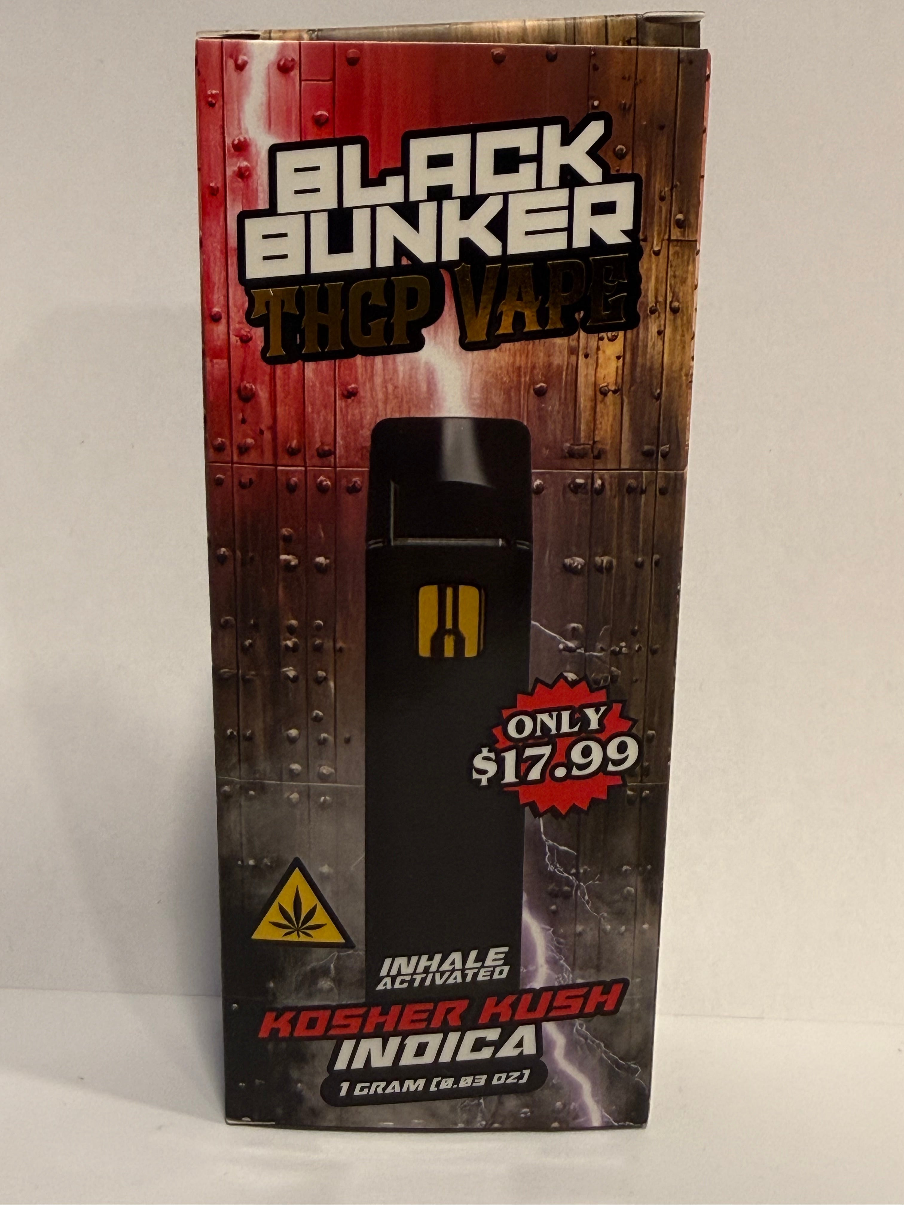 Black Bunker THCP Vape 1G (KOSHER KUSH) Indica