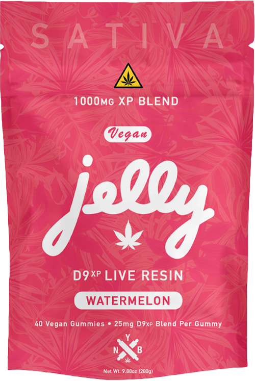 Jelly D9 Live Resin 1000mg Gummies 40ct-Watermelon