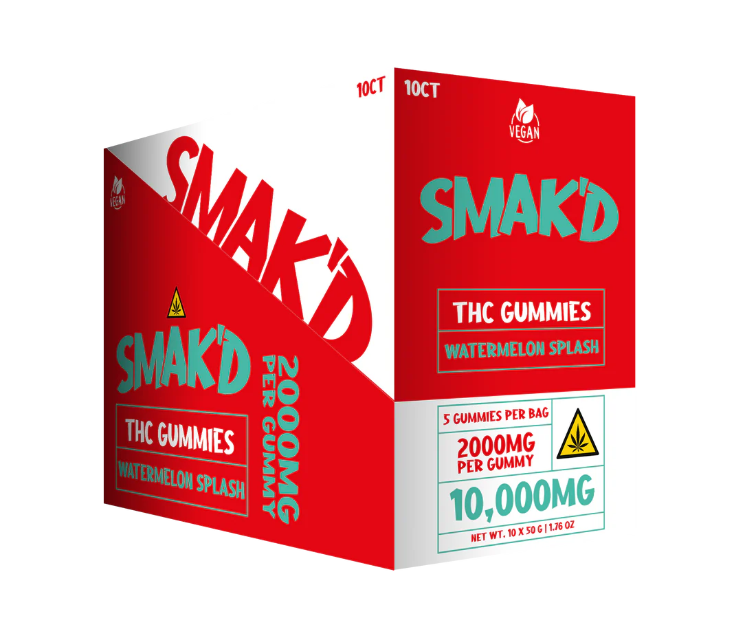 SMAK'D THC Gummies 10,000mg - Watermelon Splash
