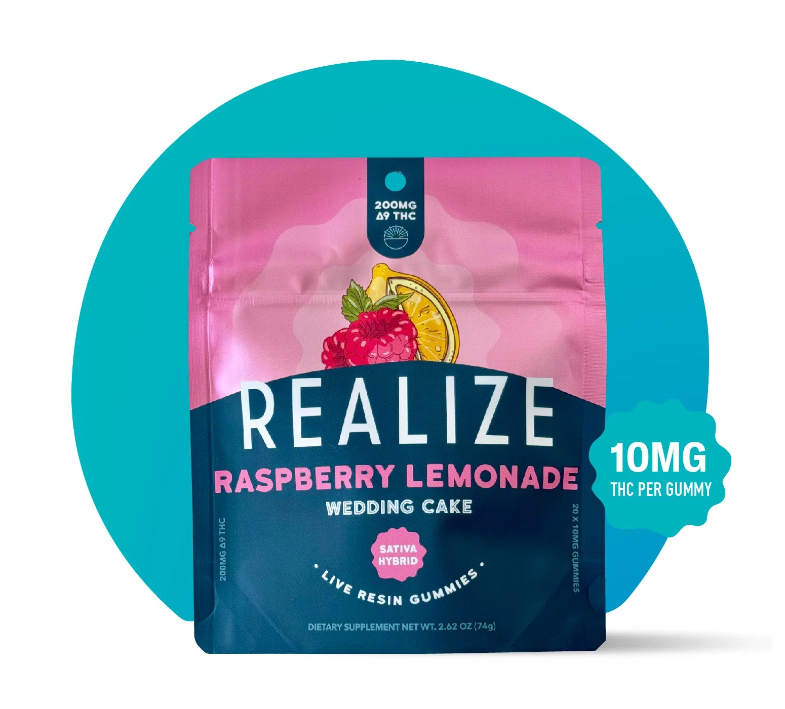 Realize-200mg Raspberry Lemonade (Wedding Cake) Gummies Hybrid