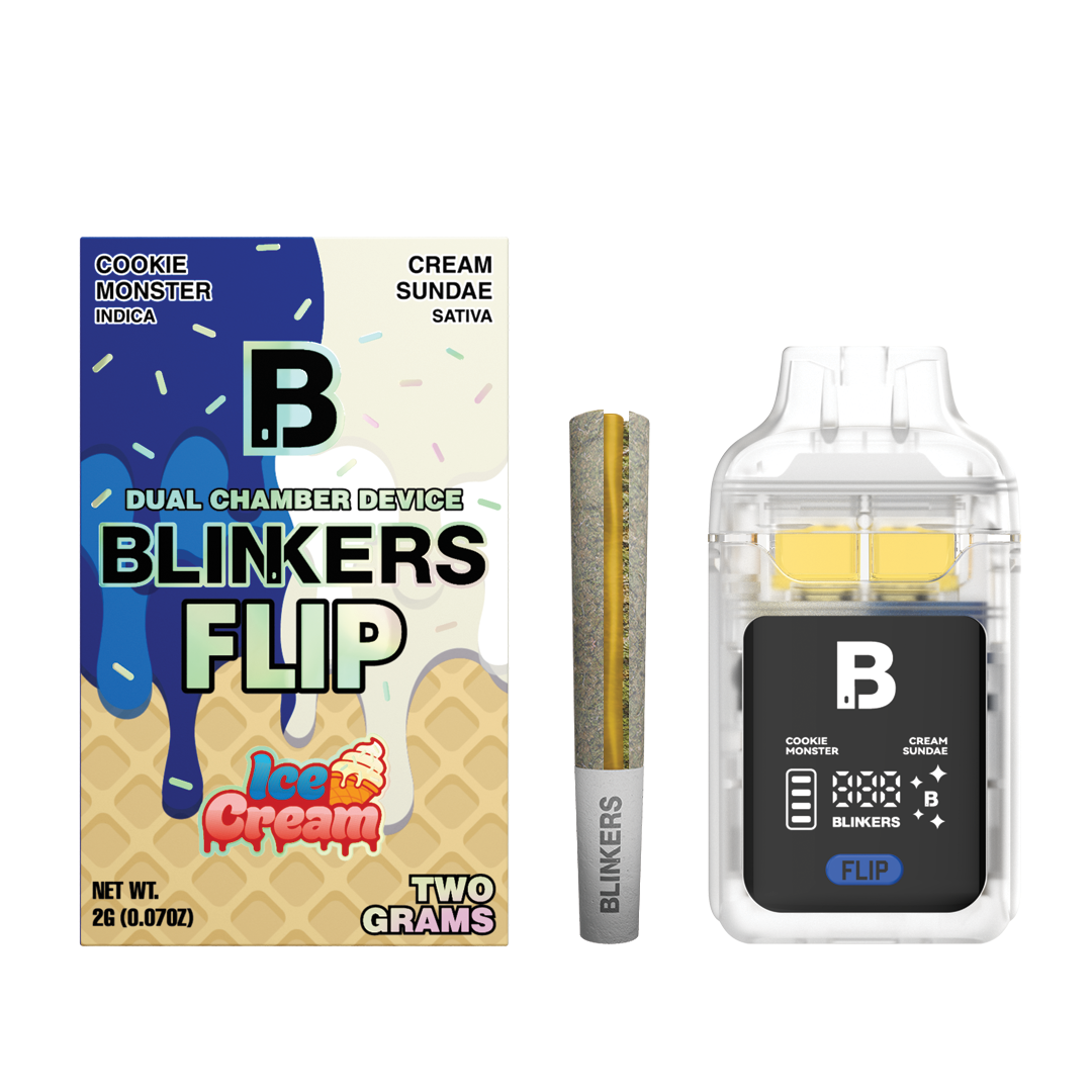 Blinkers Flip- 2G Cookie Monster / Cream Sundae PLUS .5G Hash Hole