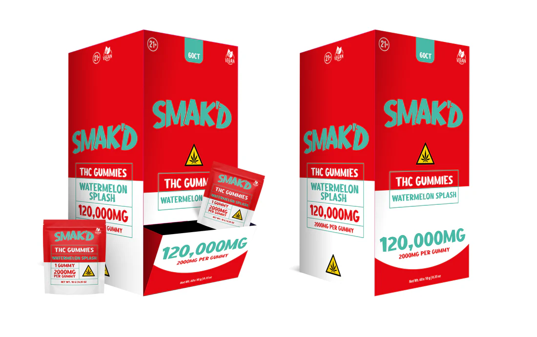 SMAK'D THC Gummies 2000MG - Watermelon Splash