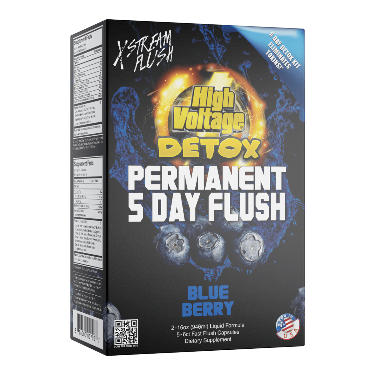 High Voltage Detox 5 Day Permanent Flush Blue Berry