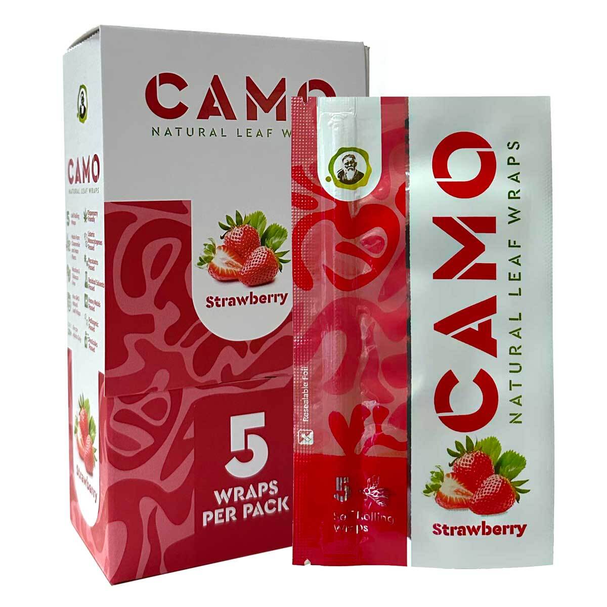 Camo Natural Leaf Wrap 5pk Strawberry
