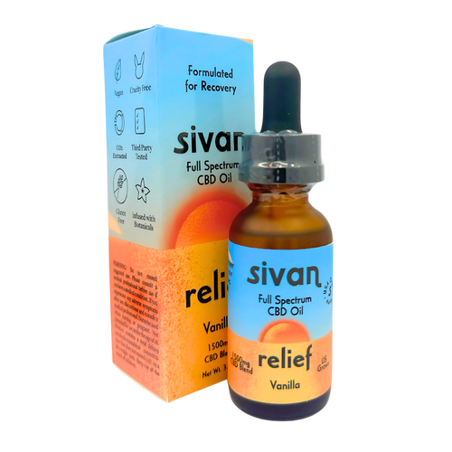 Sivan Remedies Relief Tincture Full Spectrum CBD Oil 1500mg Vanilla