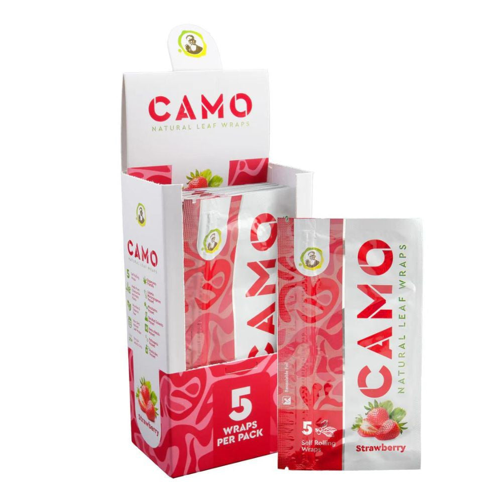 Camo Natural Leaf Wrap 5pk Strawberry