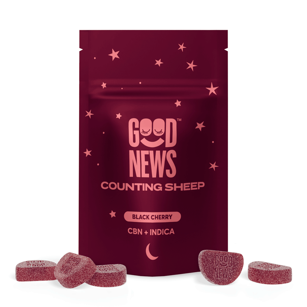 Good News "Counting sheep" (BLACK CHERRY) Gummies 100mg -10ct
