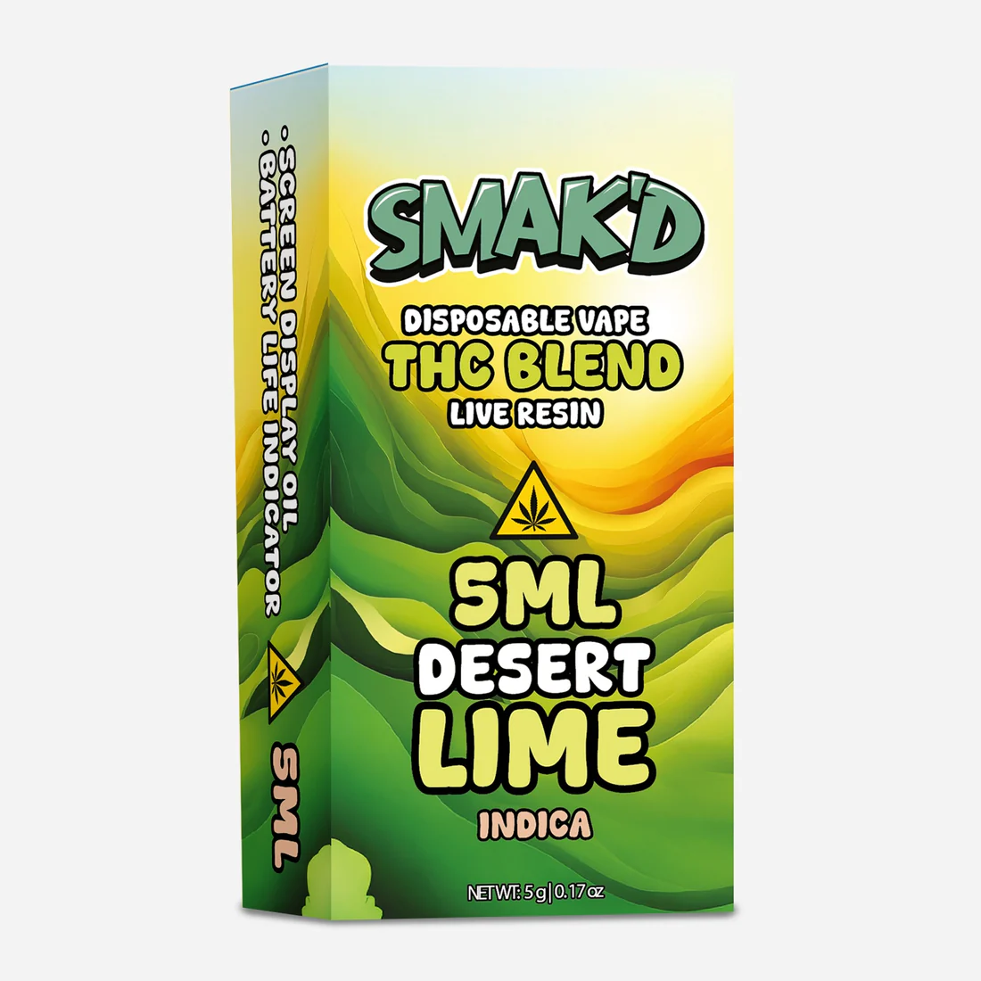 SMAK'D 2ML Live Resin Disposable - Desert Lime