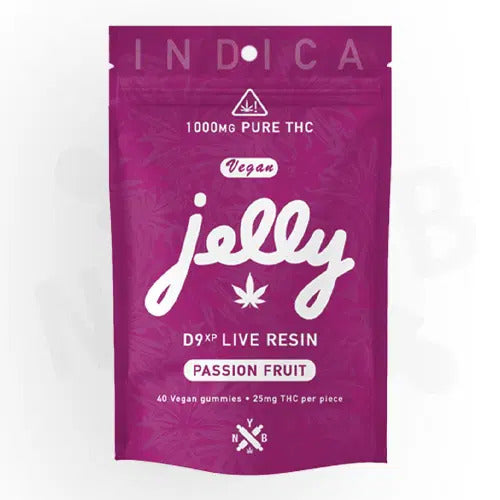 Jelly D9 Live Resin 1000mg Gummies 40ct-Passion Fruit