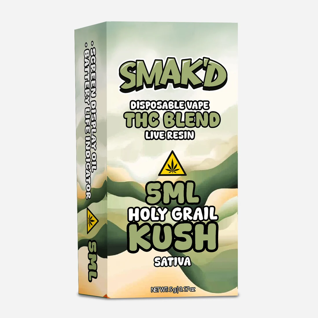 SMAK'D 2ML Live Resin Disposable - Holy Grail Kush