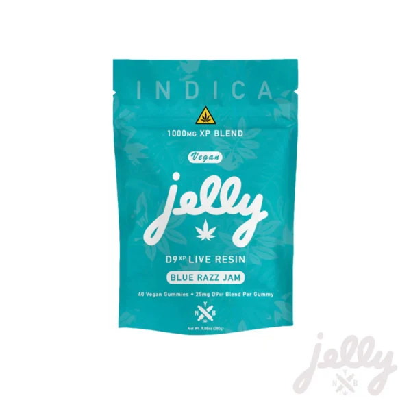 Jelly D9 Live Resin 1000mg Gummies 40ct -Blue Razz Jam
