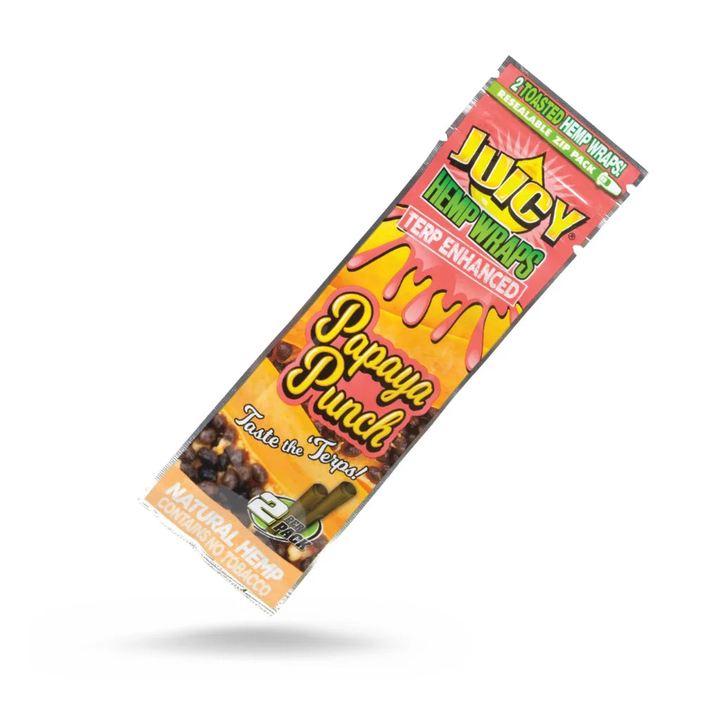Juicy Terp Enhanced Hemp Wraps - 2pk Papaya Punch