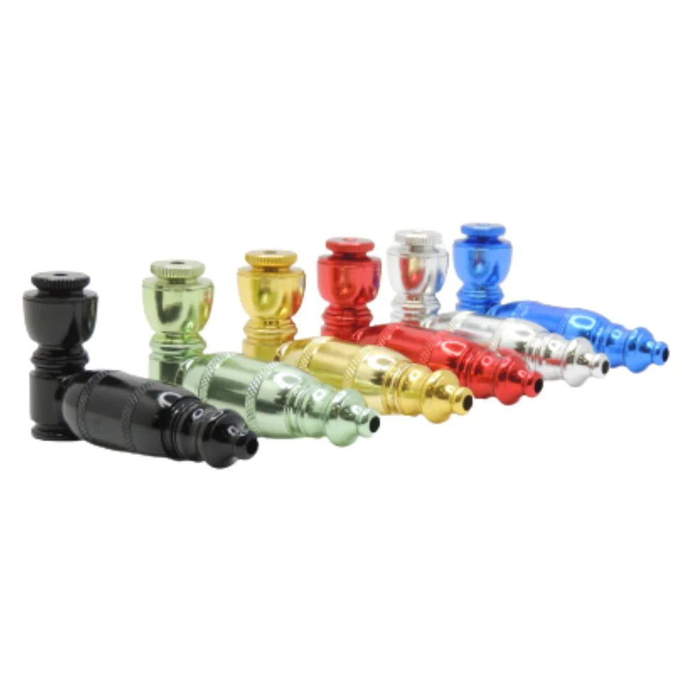 3.5 Inch Colored Aluminum Big Chamber Pipe W/Cap Asst Colors