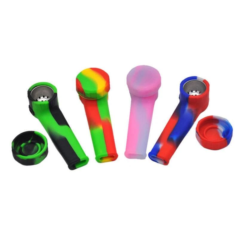 Silicone Bowl With Lid Hand Pipe
