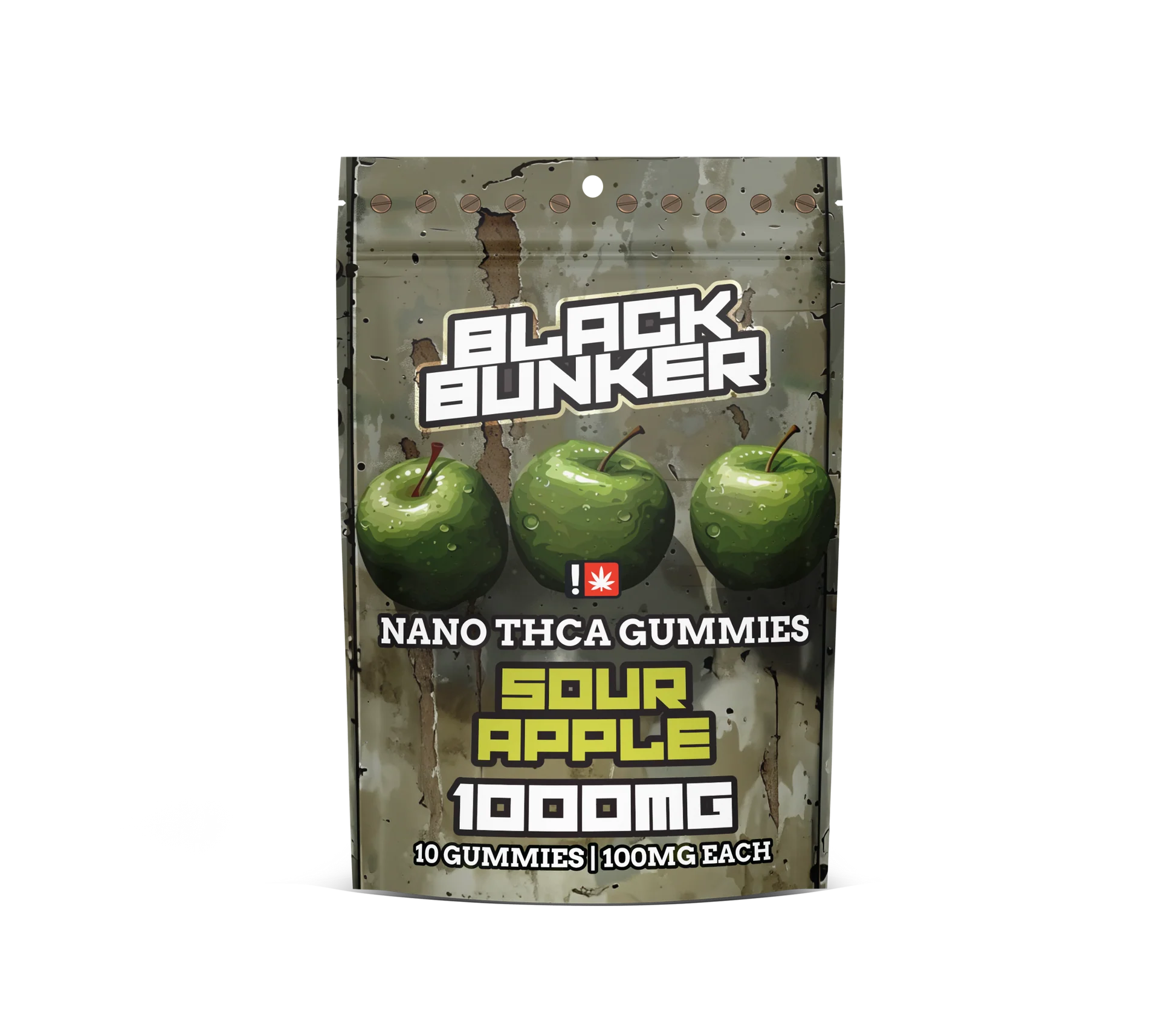 Black Bunker - NANO THCA GUMMIES 1000MG - 10ct Sour Apple