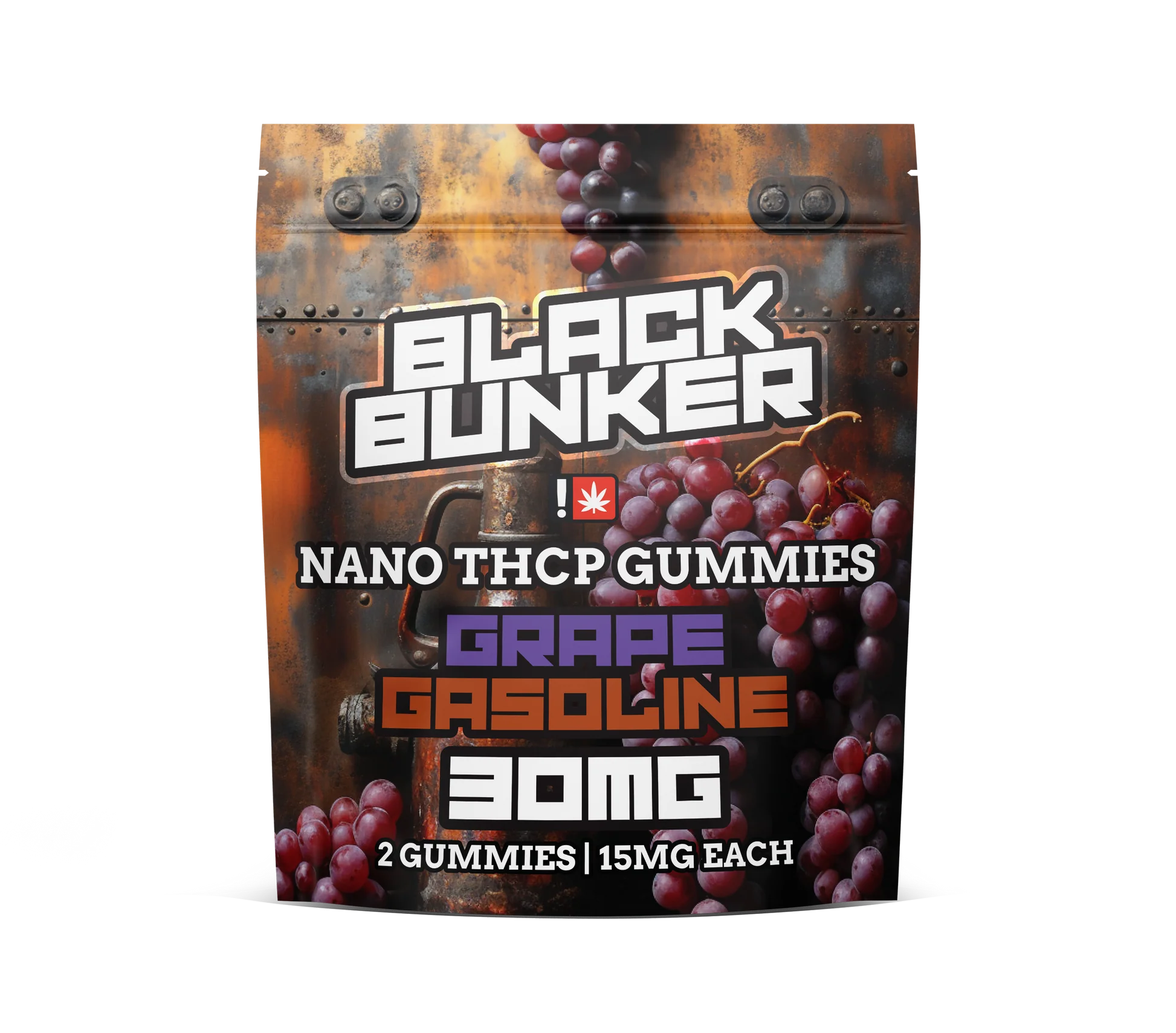 Black Bunker - Nano 900mg THC-P Gummies 2ct pack Grape Gasoline
