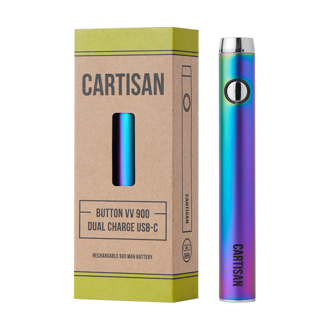 Cartisan Button VV 900 Dual Charge (Micro-USB) Battery Rainbow