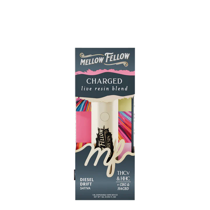 Mellow Fellow - Disposable - 1mL - Charged Blend - Tokyo - Diesel Drift (sativa)