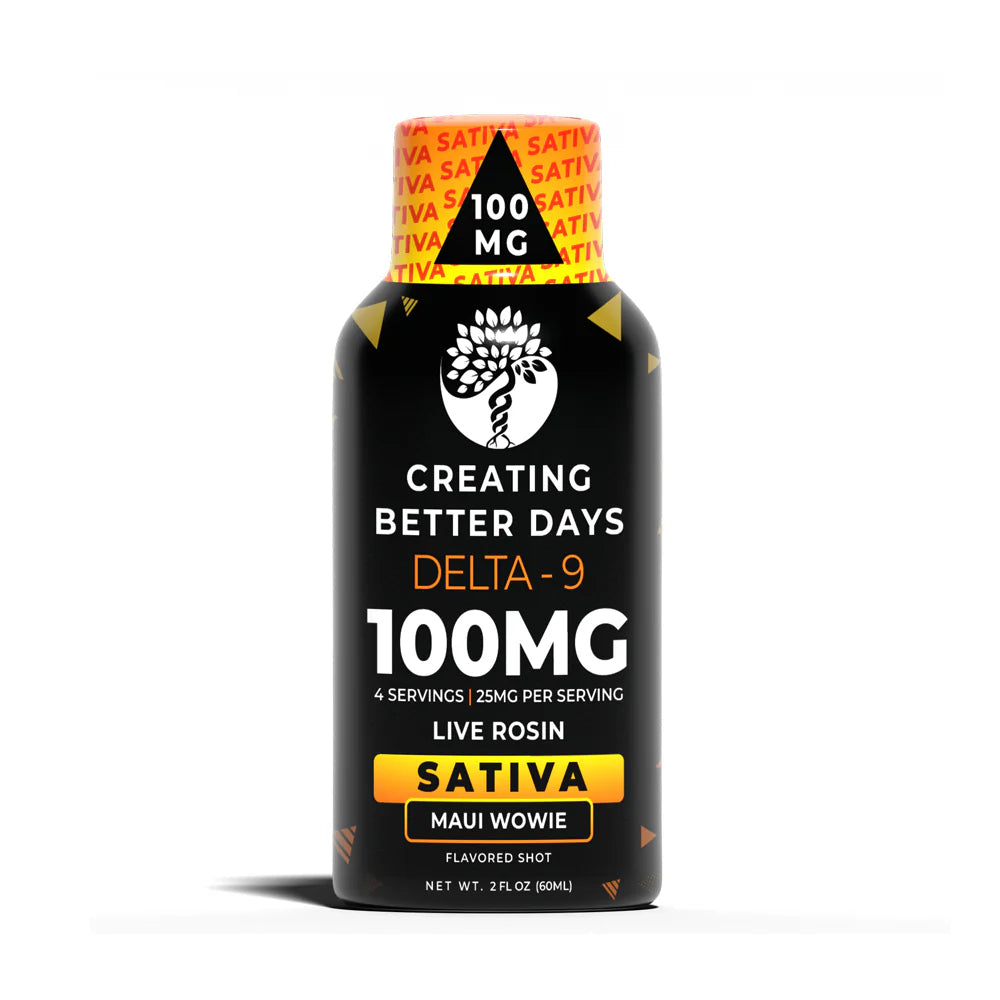 Creating Better Days 100mg Shot Delta 9 Live Rosin Maui Wowie Sativa