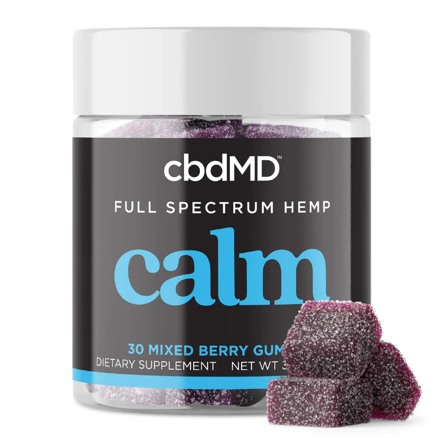 CBDMD Full Spectrum CBD Calming Gummies FULL SPECTRUM - MIXED BERRY - 30 COUNT - 100 MG CBD 5 MG THC