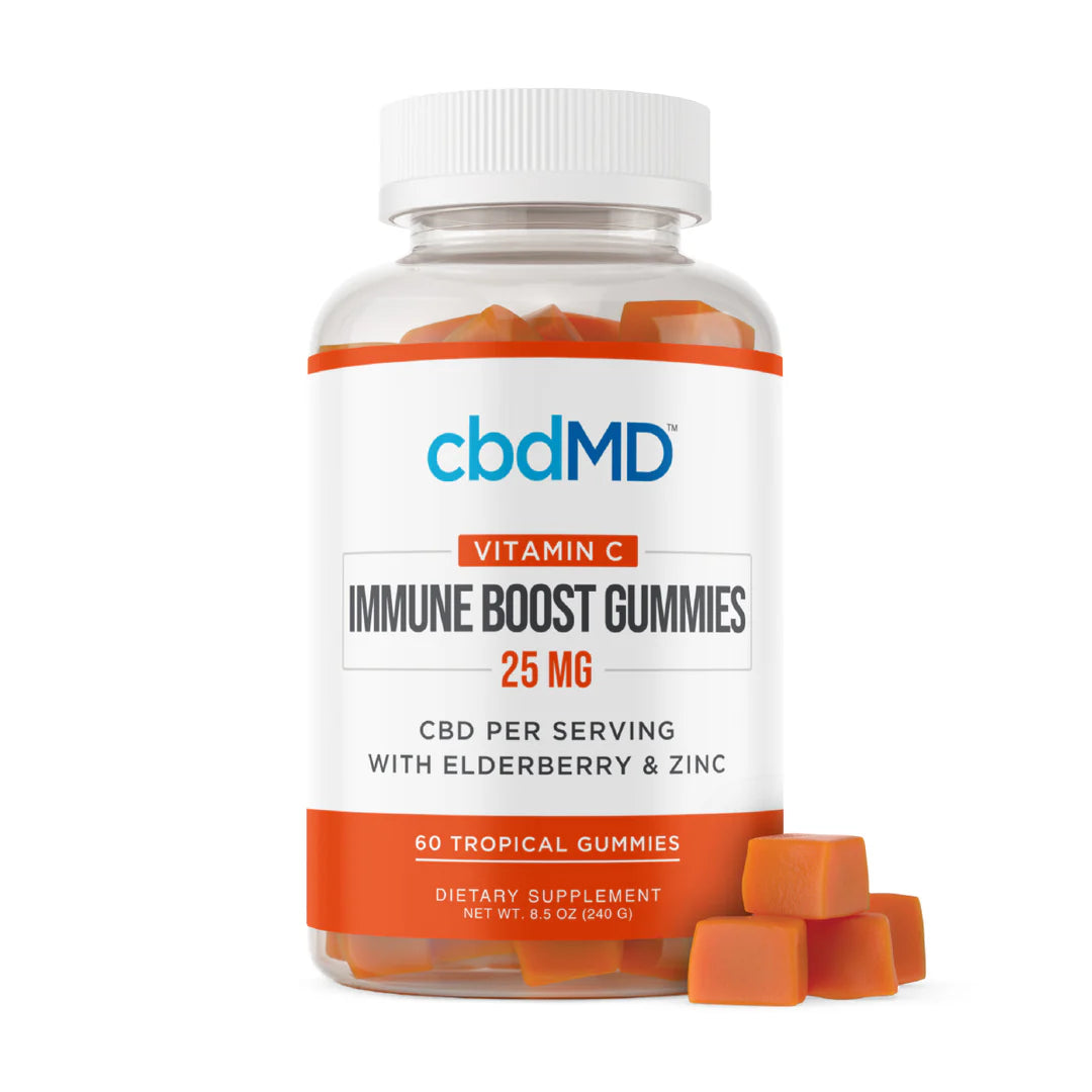 CBDMD IMMUNITY GUMMIES BROAD SPECTRUM - ORANGE - 25MG  EACH- 60 CT