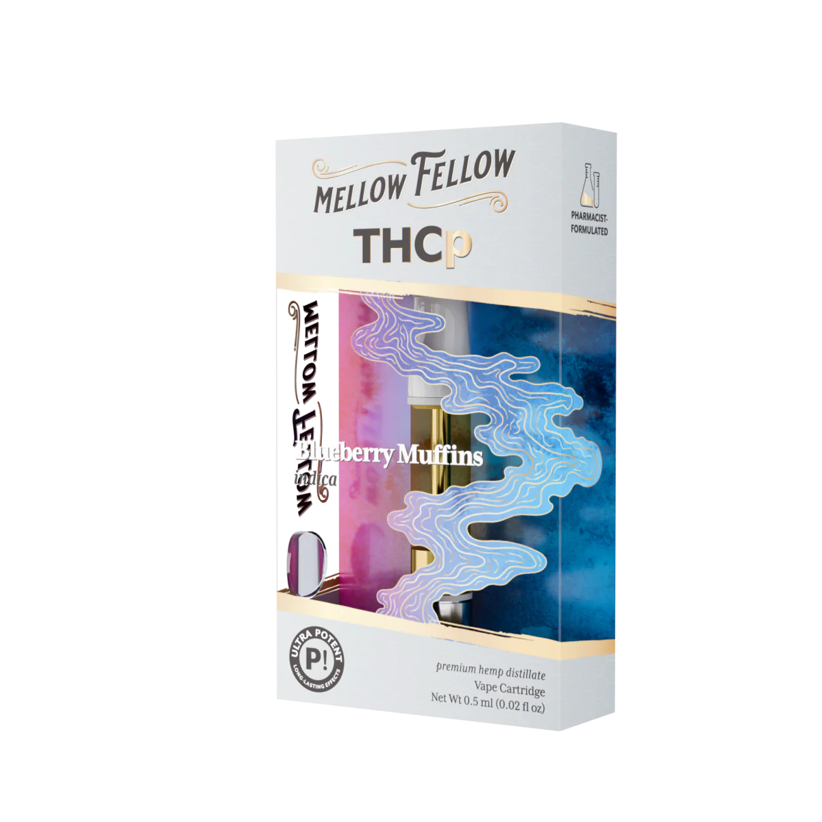 Mellow Fellow - Vape Cartridge - 0.5G - THCp - Blueberry Muffins Indica
