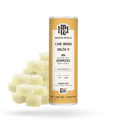 Modern Herb Live Resin Delta 9 Macrodose Gummies 400mg 20pk Sour Apple Better Day