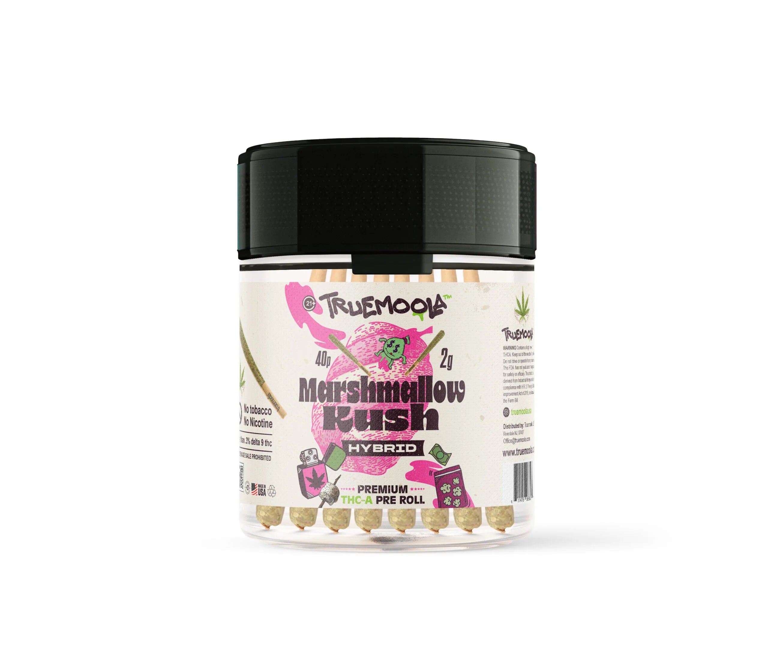 Truemoola THCA Pre Roll 2g Marshmallow Kush Hybrid
