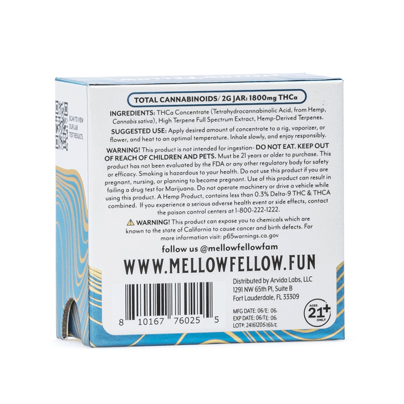 Mellow Fellow - Budder (Kush Cake - Sativa) 2G