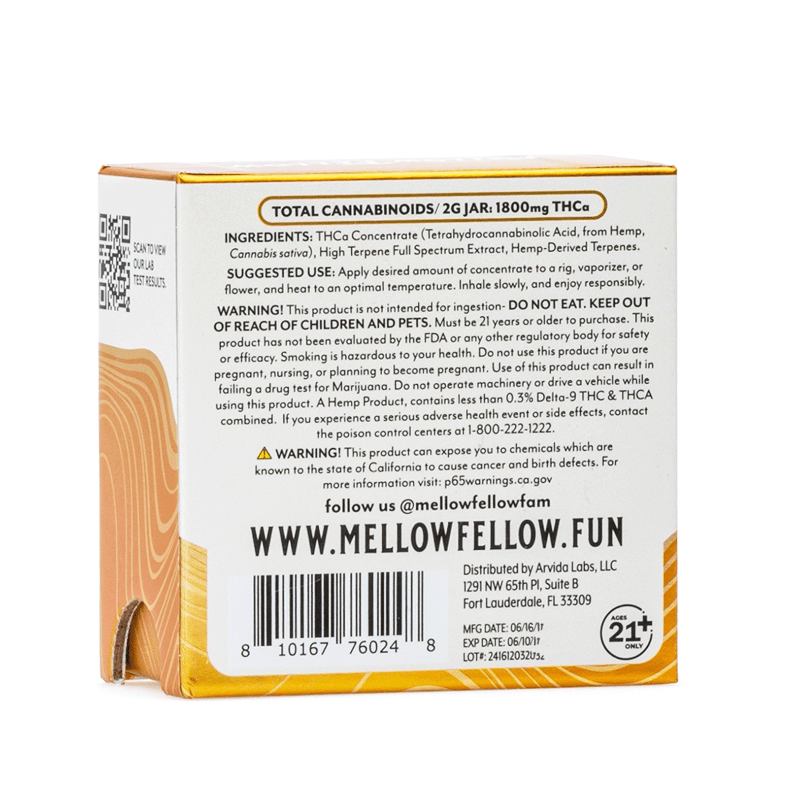 Mellow Fellow - Budder (Sour Orange Apricot - Indica) 2G