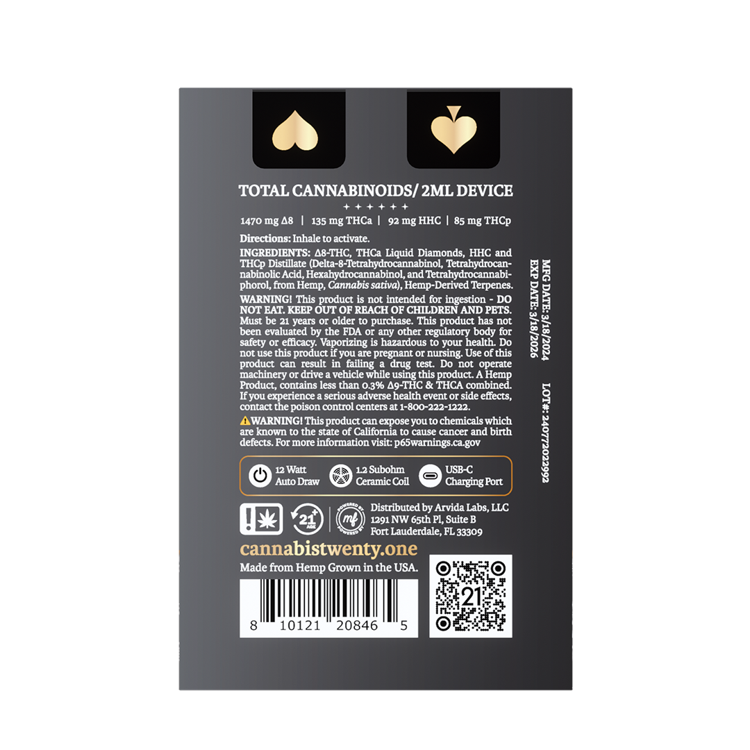 Twentyone Disposable - 2mL - THCa - THCp - Death Star (Indica Dominant)