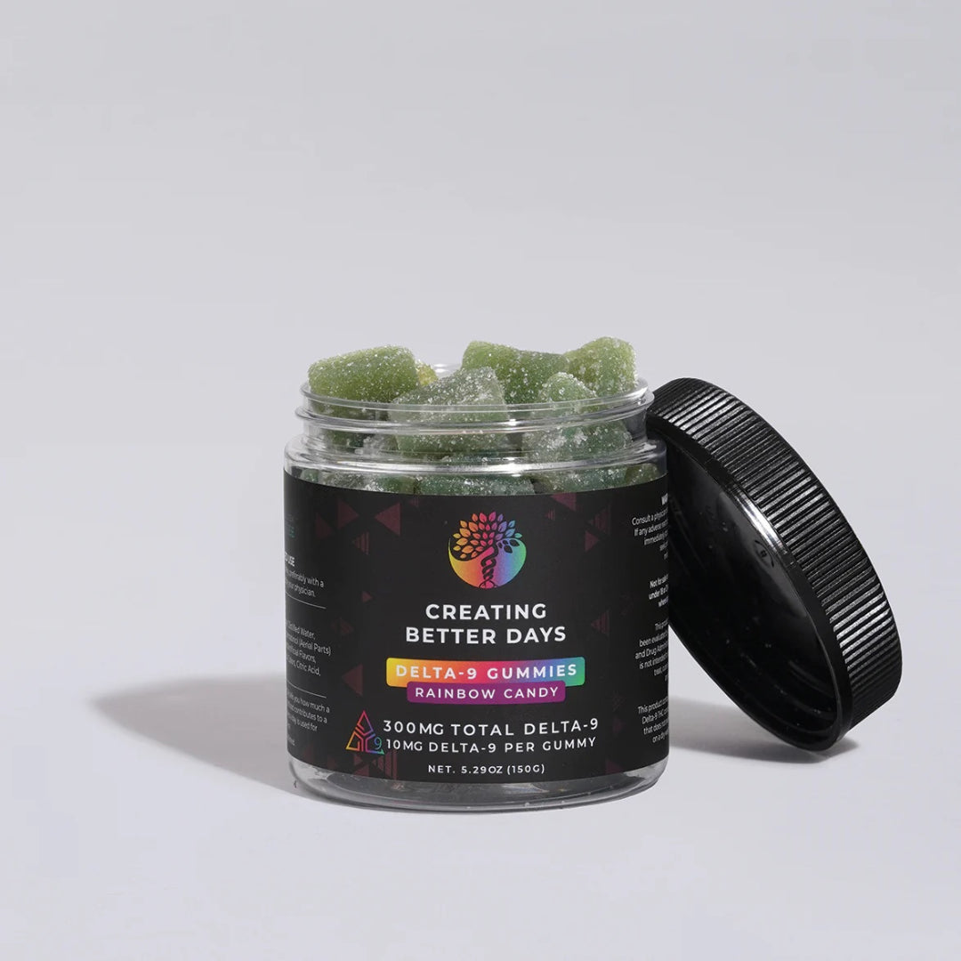 Creating Better Days Rainbow Candy Delta 9 Gummies 300 MG 10mg Per Gummy
