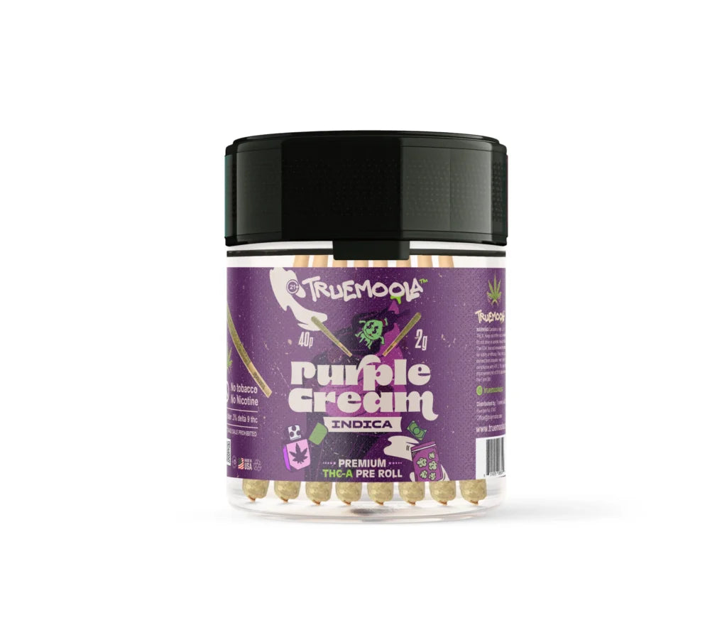 Truemoola THCA Pre Roll 2g Purple Cream Indica
